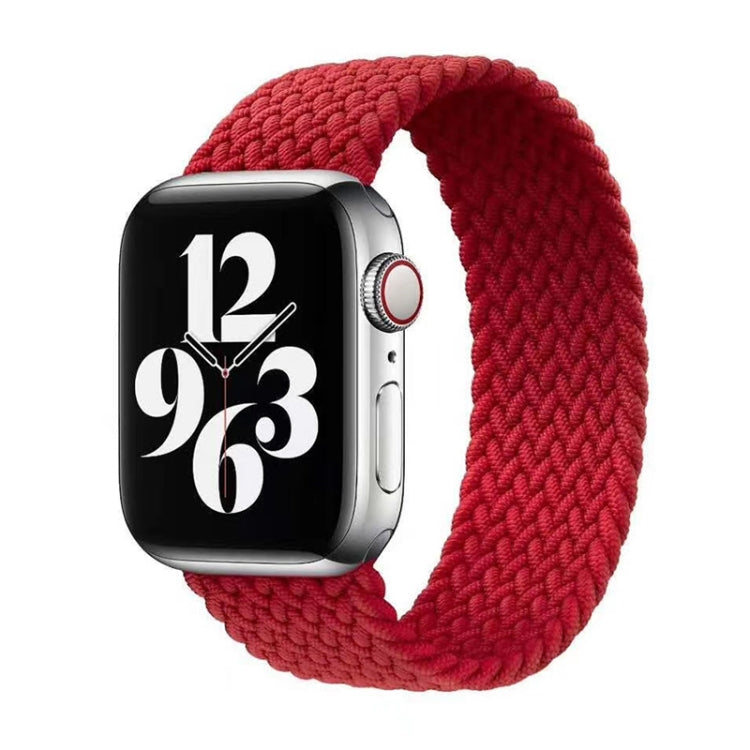 Single-turn Nylon Woven Watch Band For Apple Watch Ultra 49mm&Watch Ultra 2 49mm / Series 9&8&7 45mm / SE 3&SE 2&6&SE&5&4 44mm / 3&2&1 42mm, Size:L(Red) by buy2fix