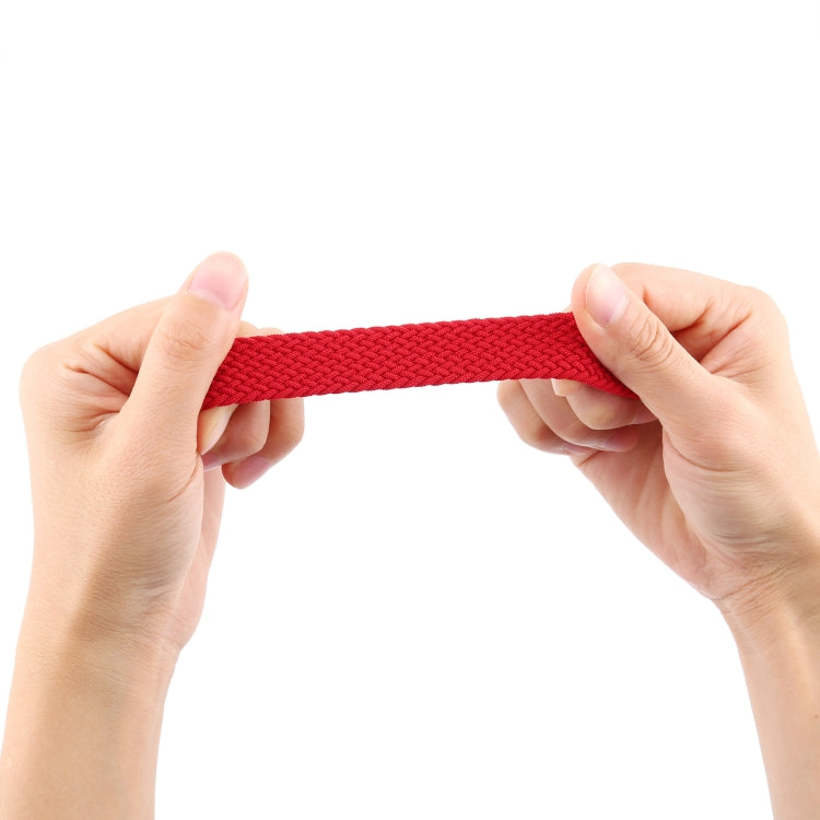 Single-turn Nylon Woven Watch Band For Apple Watch Ultra 49mm&Watch Ultra 2 49mm / Series 9&8&7 45mm / SE 3&SE 2&6&SE&5&4 44mm / 3&2&1 42mm, Size:L(Red) by buy2fix