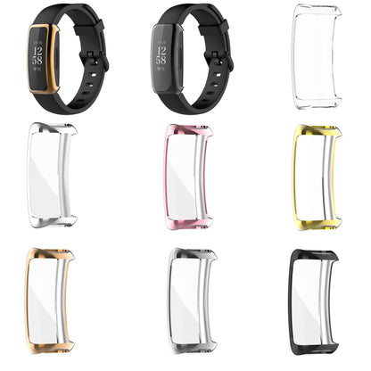 For Fitbit Inspire 2 Full Coverage TPU Protective Case Cover(Gold) - Watch Cases by buy2fix | Online Shopping UK | buy2fix
