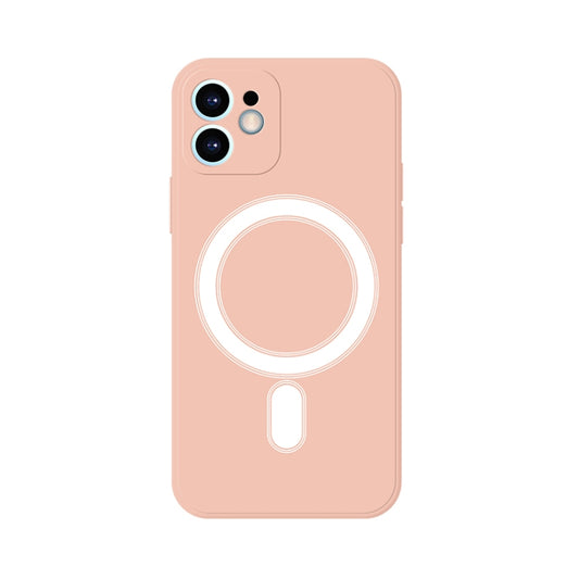 For iPhone 12 mini Silicone Full Coverage Shockproof Magsafe Case (Pink) - iPhone 12 mini Cases by buy2fix | Online Shopping UK | buy2fix