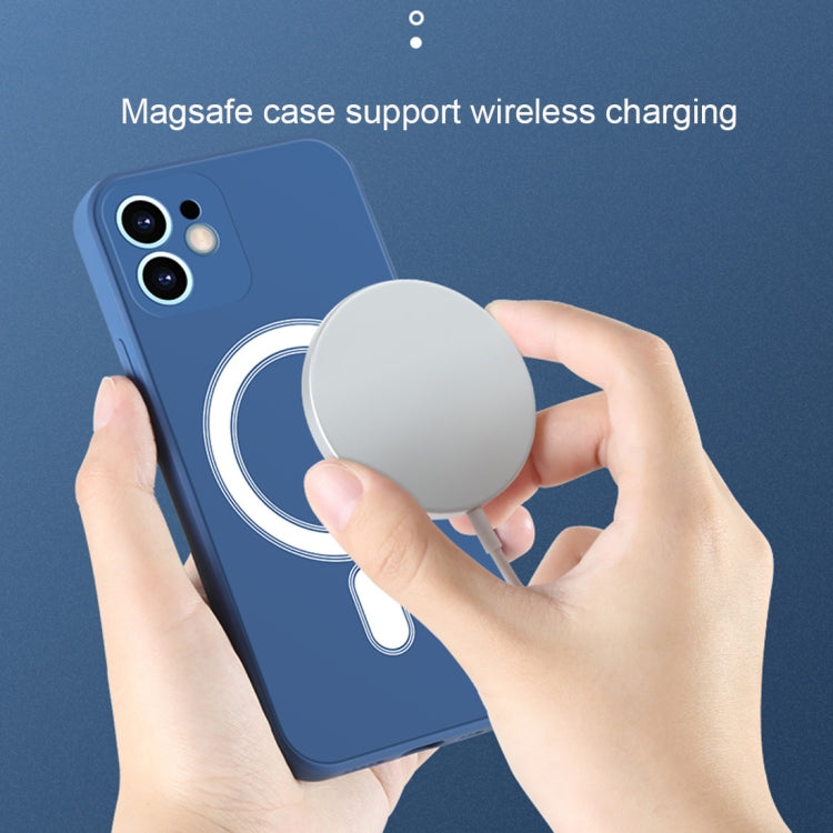 For iPhone 12 Silicone Full Coverage Shockproof Magsafe Case(Blue) - iPhone 12 / 12 Pro Cases by buy2fix | Online Shopping UK | buy2fix