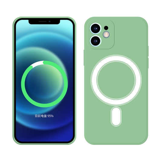 For iPhone 12 Pro Silicone Full Coverage Shockproof Magsafe Case(Green) - iPhone 12 / 12 Pro Cases by buy2fix | Online Shopping UK | buy2fix
