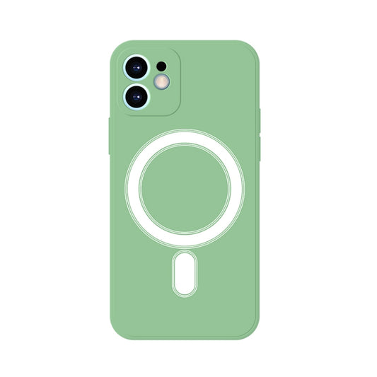 For iPhone 12 Pro Max Silicone Full Coverage Shockproof Magsafe Case(Green) - iPhone 12 Pro Max Cases by buy2fix | Online Shopping UK | buy2fix