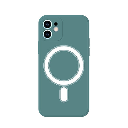 For iPhone 12 Pro Max Silicone Full Coverage Shockproof Magsafe Case(Deep Green) - iPhone 12 Pro Max Cases by buy2fix | Online Shopping UK | buy2fix