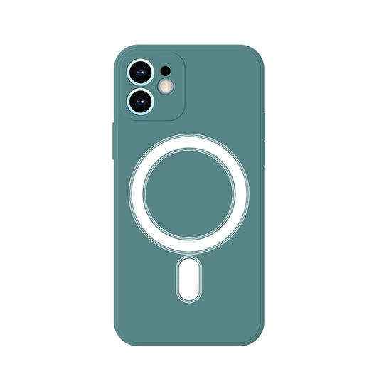 For iPhone 12 Pro Max Silicone Full Coverage Shockproof Magsafe Case(Deep Green) - iPhone 12 Pro Max Cases by buy2fix | Online Shopping UK | buy2fix