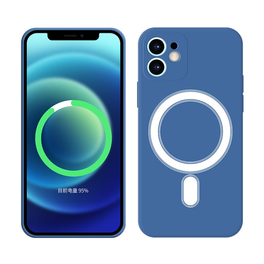 For iPhone 12 Pro Max Silicone Full Coverage Shockproof Magsafe Case(Blue) - iPhone 12 Pro Max Cases by buy2fix | Online Shopping UK | buy2fix