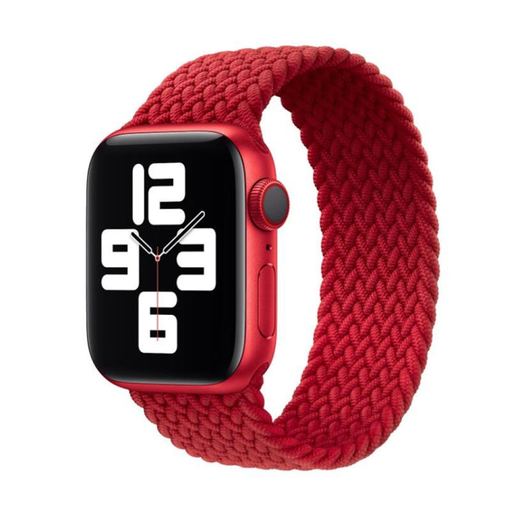 Nylon Single-turn Braided Watch Band For Apple Watch Series 7 41mm / 6 & SE & 5 & 4 40mm / 3 & 2 & 1 38mm, Length:S 130mm(Red) by buy2fix
