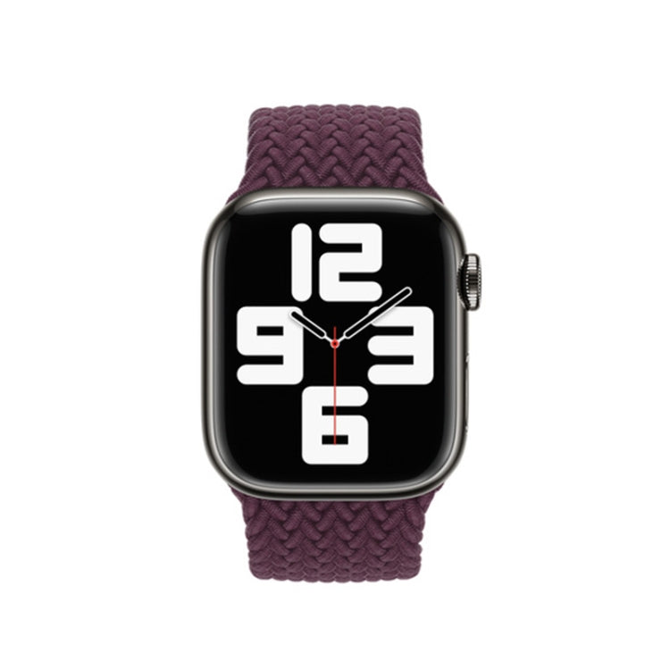 Nylon Single-turn Braided Watch Band For Apple Watch Series 9&8&7 41mm / SE 3&SE 2&6&SE&5&4 40mm / 3&2&1 38mm, Length:S 130mm(Crimson Cherry) - Watch Bands by buy2fix | Online Shopping UK | buy2fix