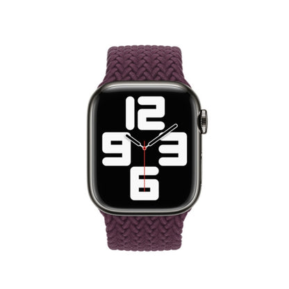 Nylon Single-turn Braided Watch Band For Apple Watch Series 9&8&7 41mm / SE 3&SE 2&6&SE&5&4 40mm / 3&2&1 38mm, Length:S 130mm(Crimson Cherry) - Watch Bands by buy2fix | Online Shopping UK | buy2fix