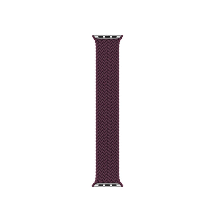 Nylon Single-turn Braided Watch Band For Apple Watch Series 9&8&7 41mm / SE 3&SE 2&6&SE&5&4 40mm / 3&2&1 38mm, Length:S 130mm(Crimson Cherry) - Watch Bands by buy2fix | Online Shopping UK | buy2fix