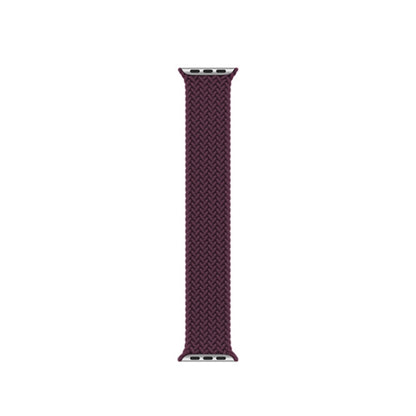 Nylon Single-turn Braided Watch Band For Apple Watch Series 9&8&7 41mm / SE 3&SE 2&6&SE&5&4 40mm / 3&2&1 38mm, Length:S 130mm(Crimson Cherry) - Watch Bands by buy2fix | Online Shopping UK | buy2fix