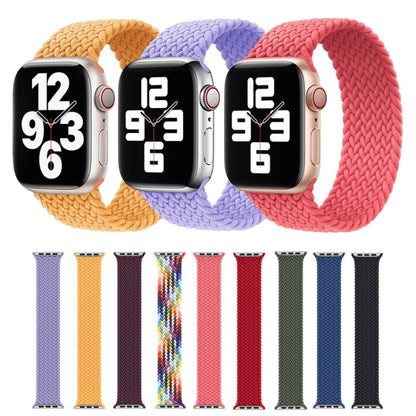 Nylon Single-turn Braided Watch Band For Apple Watch Series 9&8&7 41mm / SE 3&SE 2&6&SE&5&4 40mm / 3&2&1 38mm, Length:M 145mm(Rainbow Color) by buy2fix