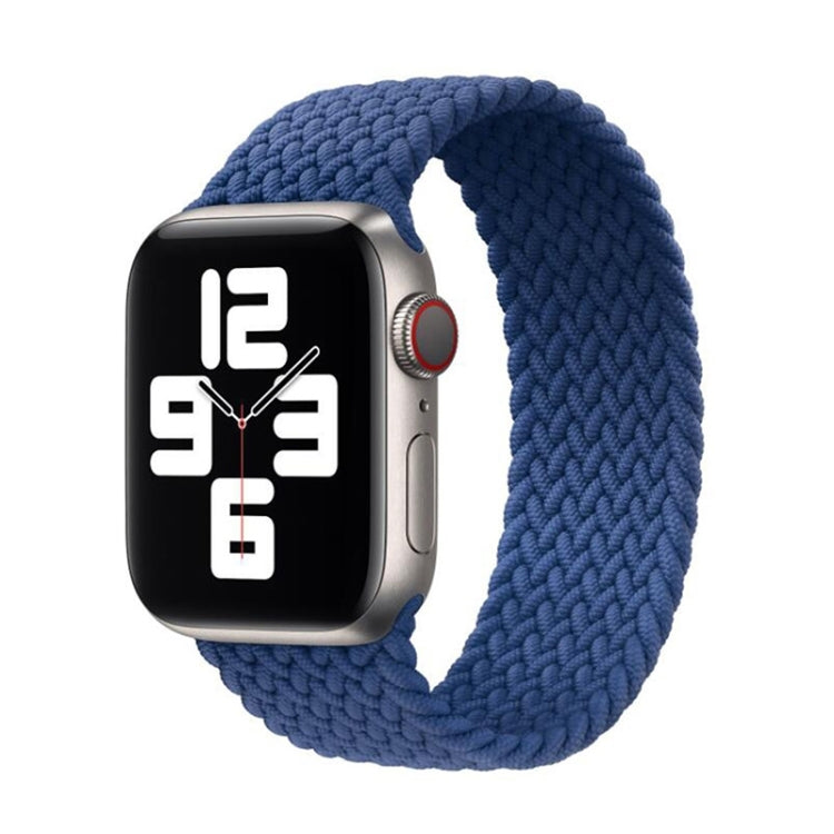 Nylon Single-turn Braided Watch Band For Apple Watch Series 9&8&7 41mm / SE 3&SE 2&6&SE&5&4 40mm / 3&2&1 38mm, Length:L 155mm(Blue) by buy2fix