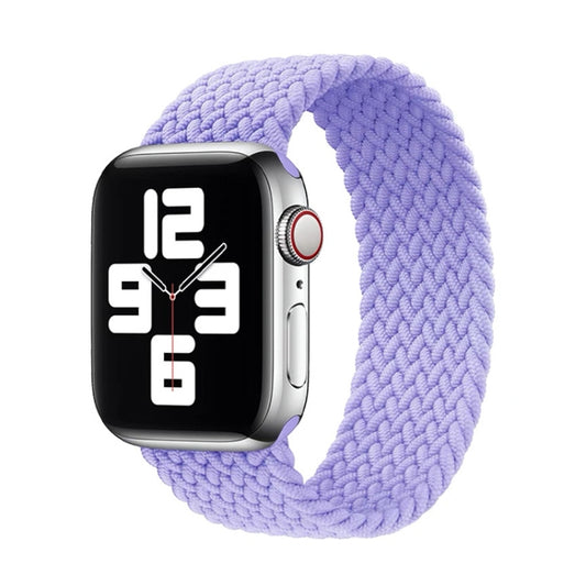Nylon Single-turn Braided Watch Band For Apple Watch Series 9&8&7 41mm / SE 3&SE 2&6&SE&5&4 40mm / 3&2&1 38mm, Length:L 155mm(British Lavender) by buy2fix