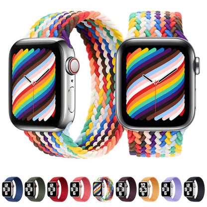 Nylon Single-turn Braided Watch Band For Apple Watch Ultra 49mm&Watch Ultra 2 49mm / Series 9&8&7 45mm / SE 3&SE 2&6&SE&5&4 44mm / 3&2&1 42mm, Length:S 138mm (Starlight Blue) by buy2fix