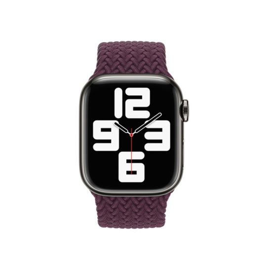 Nylon Single-turn Braided Watch Band For Apple Watch Ultra 49mm&Watch Ultra 2 49mm / Series 9&8&7 45mm / SE 3&SE 2&6&SE&5&4 44mm / 3&2&1 42mm, Length:M 155mm(Crimson Cherry) by buy2fix