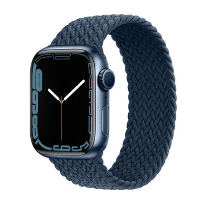 Nylon Single-turn Braided Watch Band For Apple Watch Ultra 49mm&Watch Ultra 2 49mm / Series 9&8&7 45mm / SE 3&SE 2&6&SE&5&4 44mm / 3&2&1 42mm, Length:M 155mm (Starlight Blue) by buy2fix