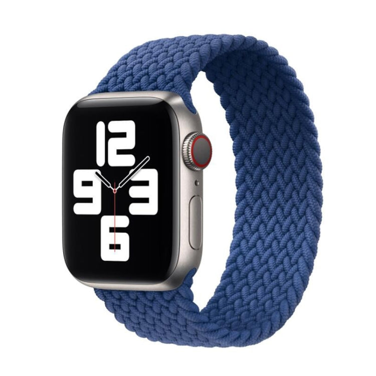 Nylon Single-turn Braided Watch Band For Apple Watch Series 7 45mm / 6 & SE & 5 & 4 44mm / 3 & 2 & 1 42mm, Length:L 170mm(Blue) by buy2fix