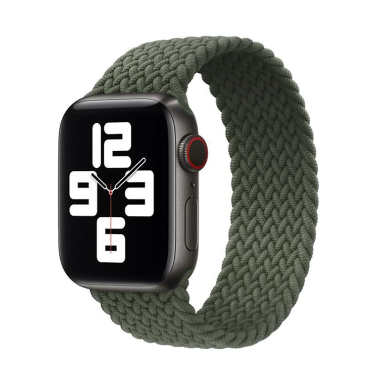 Nylon Single-turn Braided Watch Band For Apple Watch Series 7 45mm / 6 & SE & 5 & 4 44mm / 3 & 2 & 1 42mm, Length:L 170mm(Olive Green) by buy2fix