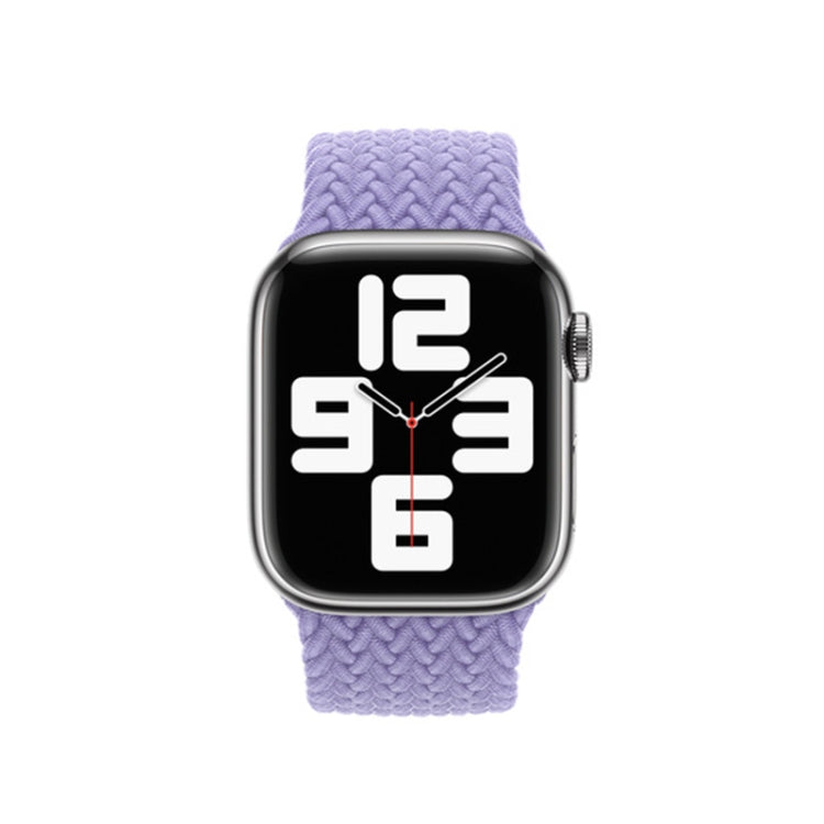 Nylon Single-turn Braided Watch Band For Apple Watch Ultra 49mm&Watch Ultra 2 49mm / Series 9&8&7 45mm / SE 3&SE 2&6&SE&5&4 44mm / 3&2&1 42mm, Length:L 170mm(British Lavender) by buy2fix