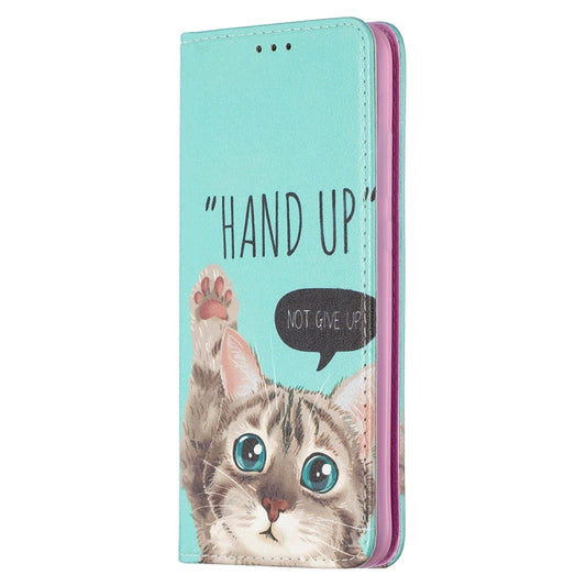 For Huawei P smart 2019 Colored Drawing Pattern Invisible Magnetic Horizontal Flip PU Leather Case with Holder & Card Slots & Wallet(Cat) - Huawei Cases by buy2fix | Online Shopping UK | buy2fix
