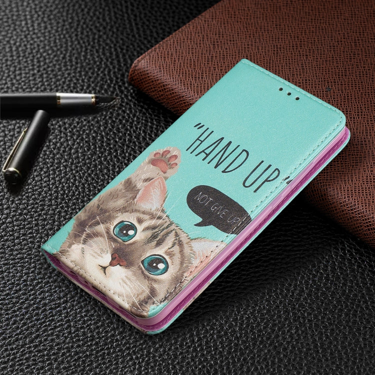 For Huawei P smart 2019 Colored Drawing Pattern Invisible Magnetic Horizontal Flip PU Leather Case with Holder & Card Slots & Wallet(Cat) - Huawei Cases by buy2fix | Online Shopping UK | buy2fix