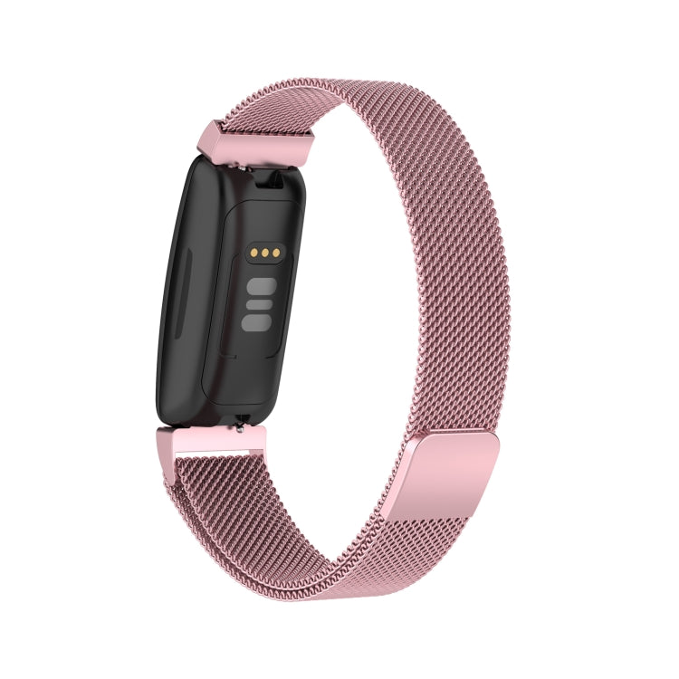 For Fitbit Inspire 2 Milanese  Watch Band, Size:L(Rose Pink) - Watch Bands by buy2fix | Online Shopping UK | buy2fix