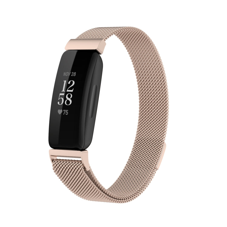 For Fitbit Inspire 2 Milanese  Watch Band, Size:L(Champagne Gold) - Watch Bands by buy2fix | Online Shopping UK | buy2fix