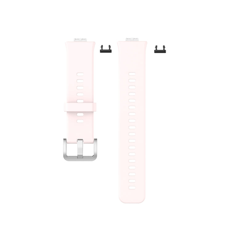 For Huawei Watch Fit Silicone Watch Band with Stainless Steel Buckle(Pink) by buy2fix