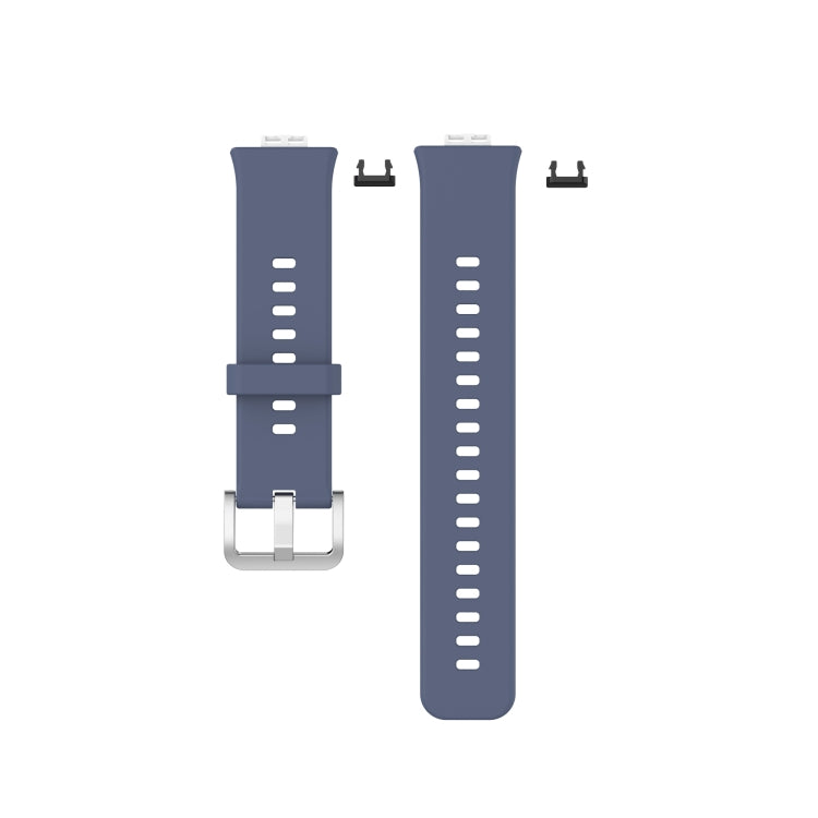 For Huawei Watch Fit Silicone Watch Band with Stainless Steel Buckle(Blue Grey) by buy2fix