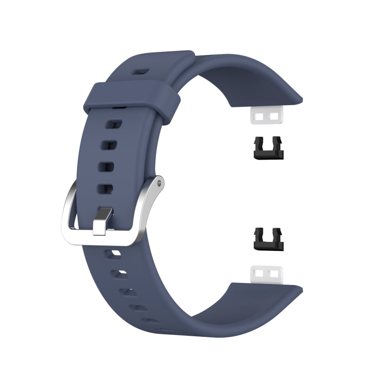 For Huawei Watch Fit Silicone Watch Band with Stainless Steel Buckle(Blue Grey) by buy2fix