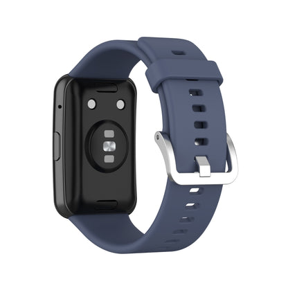 For Huawei Watch Fit Silicone Watch Band with Stainless Steel Buckle(Blue Grey) by buy2fix