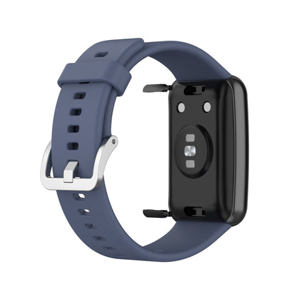 For Huawei Watch Fit Silicone Watch Band with Stainless Steel Buckle(Blue Grey) by buy2fix