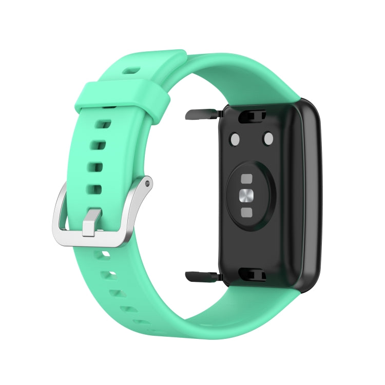 For Huawei Watch Fit Silicone Watch Band with Stainless Steel Buckle(Bright Green) by buy2fix