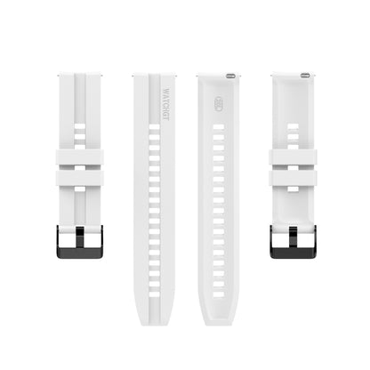 For Huawei Watch GT 2 42mm Silicone Watch Band with Black Buckle(White) by buy2fix