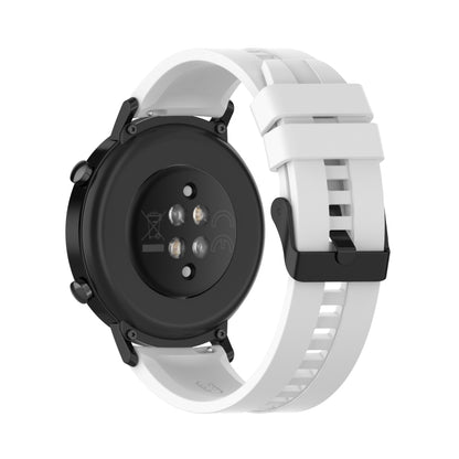For Huawei Watch GT 2 42mm Silicone Watch Band with Black Buckle(White) by buy2fix