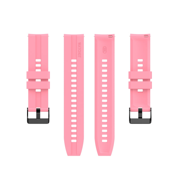 For Huawei Watch GT 2 42mm Silicone Watch Band with Black Buckle(Pink) by buy2fix