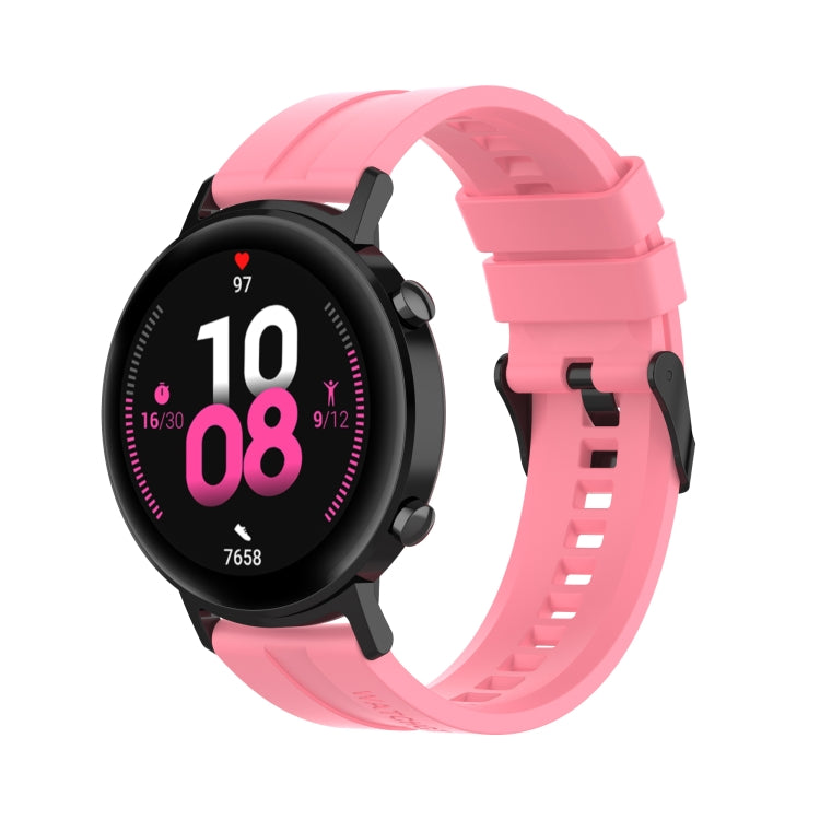 For Huawei Watch GT 2 42mm Silicone Watch Band with Black Buckle(Pink) by buy2fix
