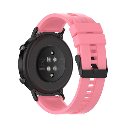For Huawei Watch GT 2 42mm Silicone Watch Band with Black Buckle(Pink) by buy2fix