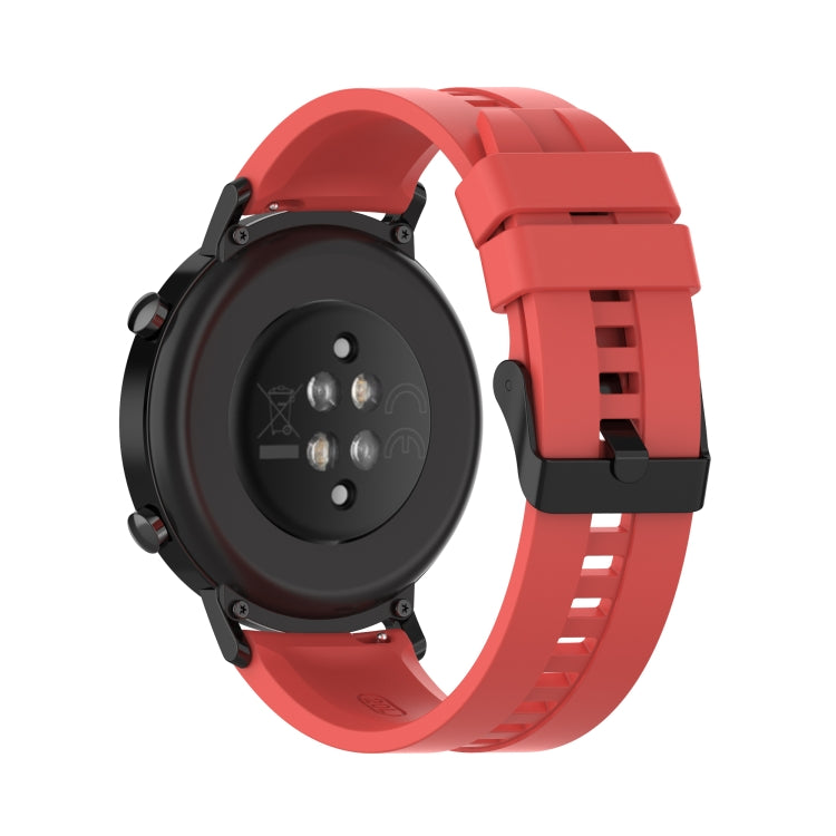 For Huawei Watch GT 2 42mm Silicone Watch Band with Black Buckle(Red) by buy2fix
