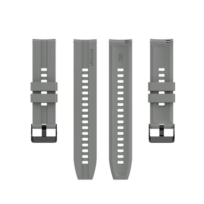 For Huawei Watch GT 2 42mm Silicone Watch Band with Black Buckle(Grey) by buy2fix