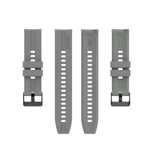 For Huawei Watch GT 2 42mm Silicone Watch Band with Black Buckle(Grey) by buy2fix