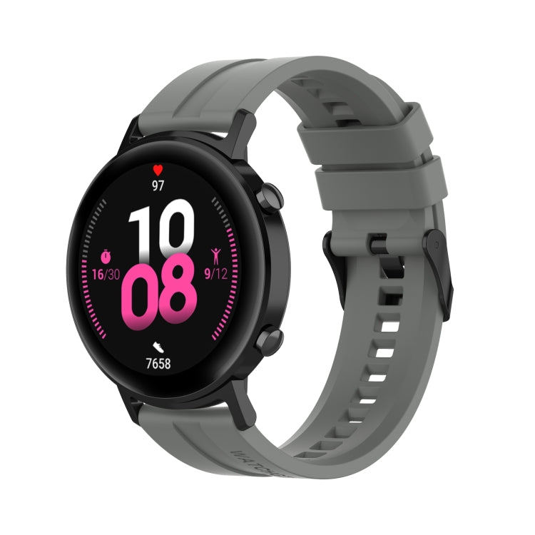 For Huawei Watch GT 2 42mm Silicone Watch Band with Black Buckle(Grey) by buy2fix