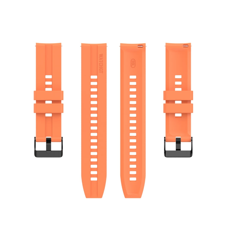 For Huawei Watch GT 2 42mm Silicone Watch Band with Black Buckle(Vibrant Orange) by buy2fix