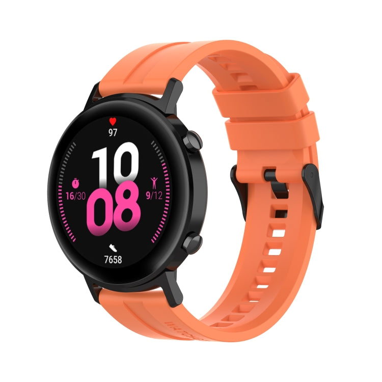 For Huawei Watch GT 2 42mm Silicone Watch Band with Black Buckle(Vibrant Orange) by buy2fix