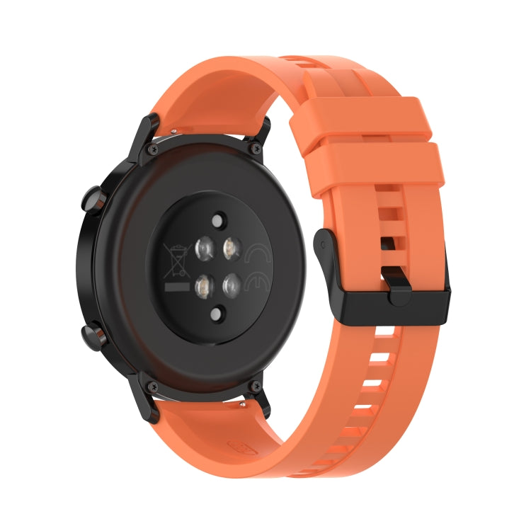 For Huawei Watch GT 2 42mm Silicone Watch Band with Black Buckle(Vibrant Orange) by buy2fix