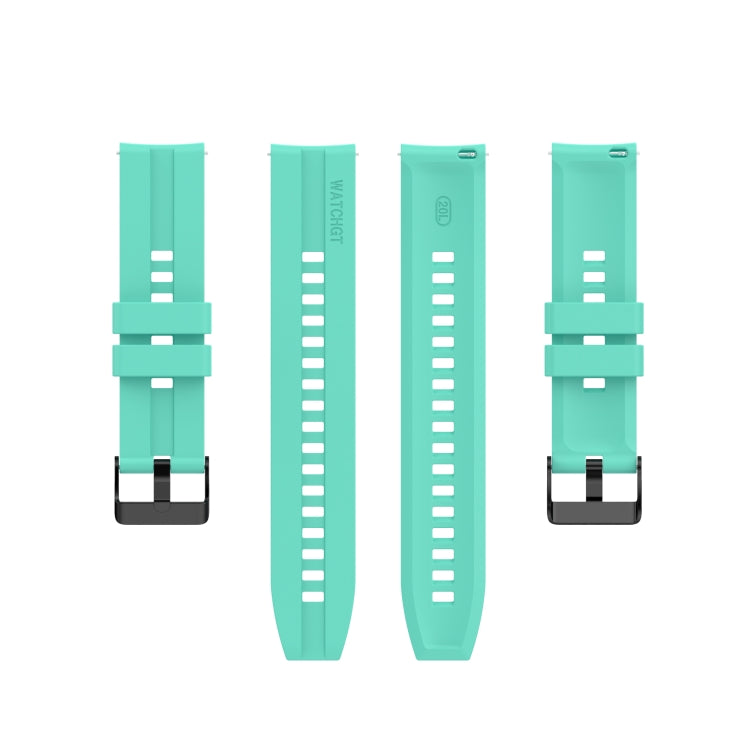 For Huawei Watch GT 2 42mm Silicone Watch Band with Black Buckle(Aurora Blue) by buy2fix