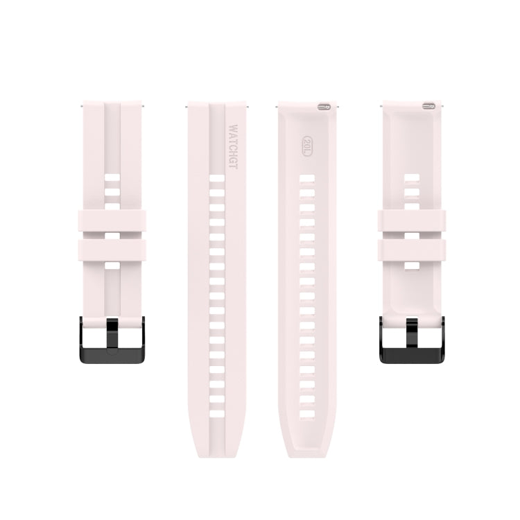 For Huawei Watch GT 2 42mm Silicone Watch Band with Black Buckle(Quicksand Pink) by buy2fix
