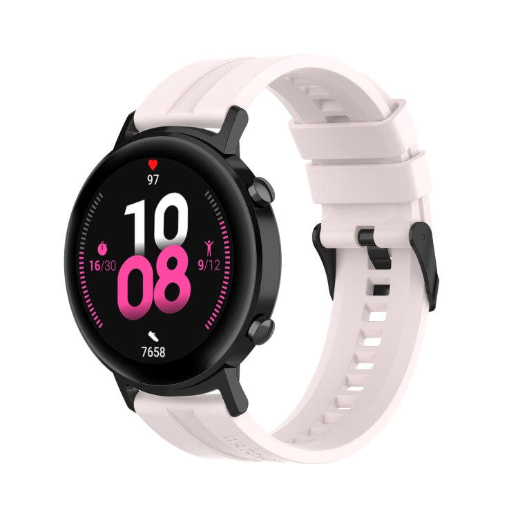 For Huawei Watch GT 2 42mm Silicone Watch Band with Black Buckle(Quicksand Pink) by buy2fix