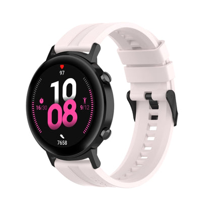 For Huawei Watch GT 2 42mm Silicone Watch Band with Black Buckle(Quicksand Pink) by buy2fix